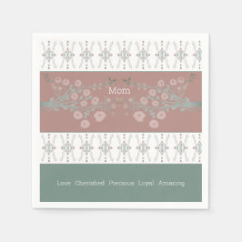 Rose Aquamarin und rosa Serviette