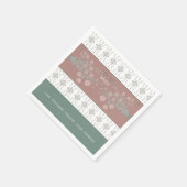 Rose Aquamarin und rosa Serviette (Ecke)