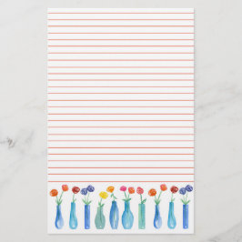 Rose Aquarell Blume Bouquets Orange Linde Briefpapier