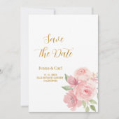 ROSE Aquarell Blume Save The Date (Vorderseite)