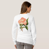 Rose Aquarell Blume T-Shirt (Schwarz voll)
