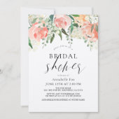 Rose Aquarell Blumenmuster Brautparty Einladung (Vorderseite)