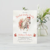 Rose, Aquarell Derby Brautparty Einladung (Stehend Vorderseite)