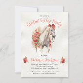 Rose, Aquarell Derby Brautparty Einladung (Vorderseite)