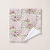 Rose Aquarell gemustert Badhandtuch Set (Waschlappen)