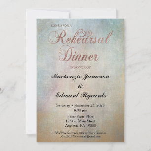 Rose Aquarell Gold Probe Abendessen Einladung