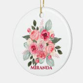 Rose Aquarell Keramik Ornament (Links)