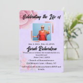 Rose Aquarellblume Feiern zum Leben Einladung (Stehend Vorderseite)