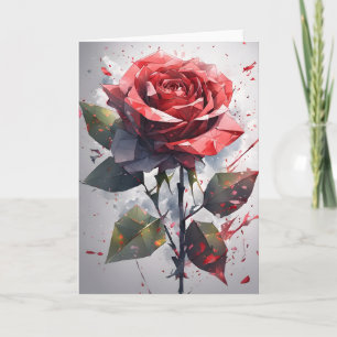 Rose - Aquarellblumen Karte