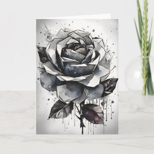 Rose - Aquarellblumen Karte