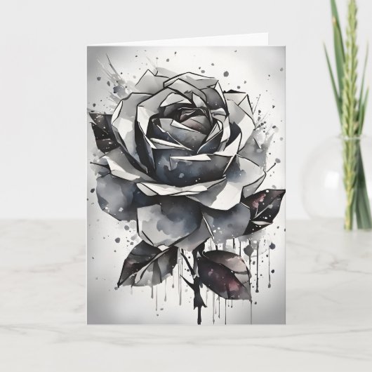 Rose - Aquarellblumen Karte (Vorderseite)
