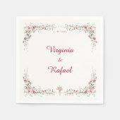 Rose Aquarellcreme Christliche Hochzeit Serviette (Vorderseite)