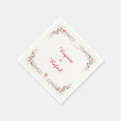 Rose Aquarellcreme Christliche Hochzeit Serviette (Ecke)