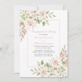 Rose Aquarellfarben Blush Pink Floral Engagement P Einladung (Vorderseite)