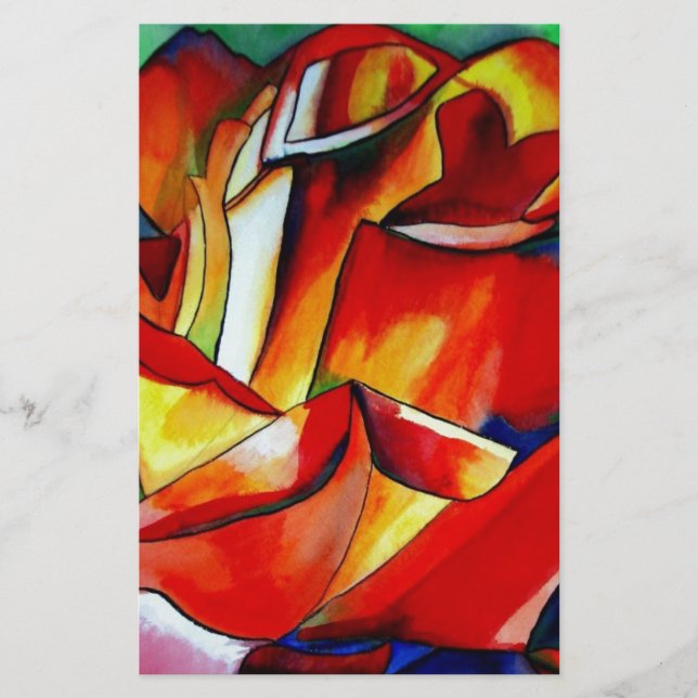 Rose Aquarellkunst (Vorderseite)