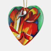 Rose Aquarellkunst Keramik Ornament (Links)