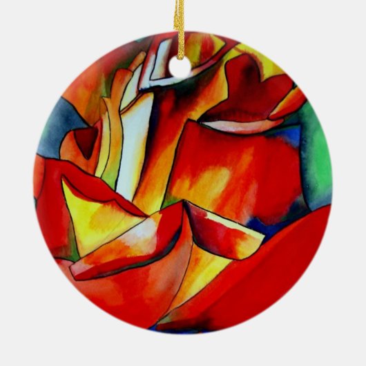 Rose Aquarellkunst Keramikornament (Hinten)