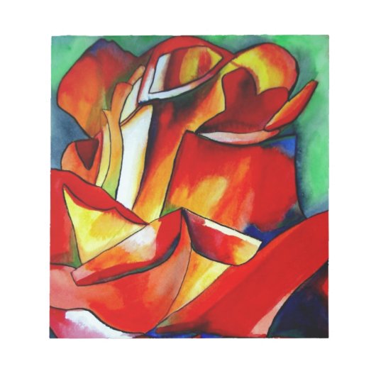 Rose Aquarellkunst Notizblock (Vorderseite)