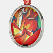 Rose Aquarellkunst Ornament Aus Metall (Links)