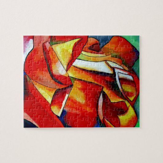 Rose Aquarellkunst Puzzle (Horizontal)