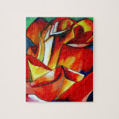 Rose Aquarellkunst Puzzle (Vertikal)