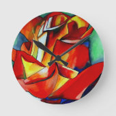 Rose Aquarellkunst Runde Wanduhr (Vorderseite)