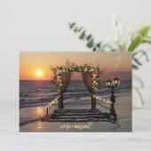 Rose Arbor Beach nach Hochzeit Foto Einladung (Stehend Vorderseite)