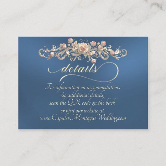 Rose Arc Border, QR Code - Blue Begleitkarte (Vorderseite)