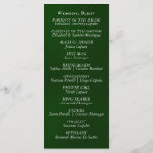 Rose Arc - Emerald Wedding Programm (Rückseite)