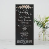 Rose Arc - Schwarze Hochzeit Programm (Stehend Vorderseite)