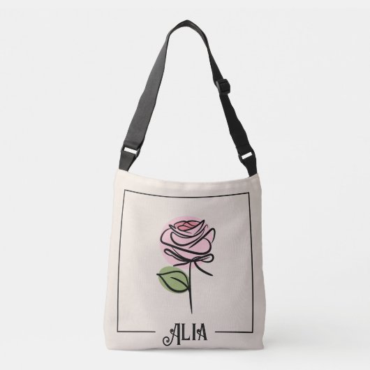 Rose Art Crossbody Bag Tragetaschen Mit Langen Trägern (Vorderseite)