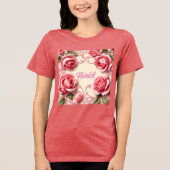 Rose Art Nouveau Florist Red Trimix T - Shirt (Vorderseite)