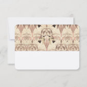 Rose Art Nouveau Hummingbirds Wedding RSVP Ca Karte (Rückseite)