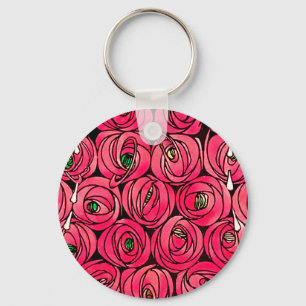 Rose Art Nouveau Macintosh stilisiert Schlüsselanhänger