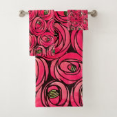 Rose Art Nouveau Rennie Macintosh Grafik Badhandtuch Set (Insitu)