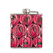 Rose Art Nouveau Rennie Macintosh Grafik Flachmann (Rückseite)