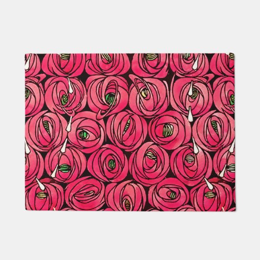 Rose Art Nouveau Rennie Macintosh Grafik Fußmatte (Vorderseite)