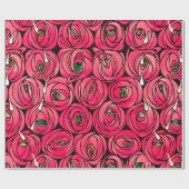 Rose Art Nouveau Rennie Macintosh Grafik Geschenkpapier (Flach)