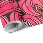 Rose Art Nouveau Rennie Macintosh Grafik Geschenkpapier (Rolleneckpunkt)