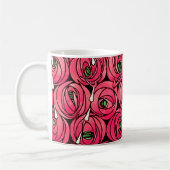 Rose Art Nouveau Rennie Macintosh Grafik Kaffeetasse (Links)