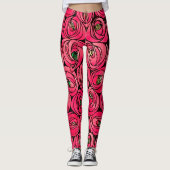 Rose Art Nouveau Rennie Macintosh Grafik Leggings (Vorderseite)