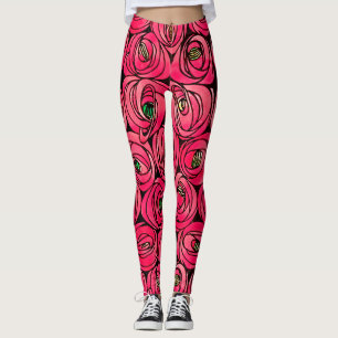 Rose Art Nouveau Rennie Macintosh Grafik Leggings