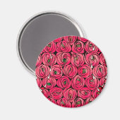 Rose Art Nouveau Rennie Macintosh Grafik Magnet (Vorderseite/Rückseite)