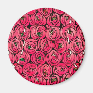 Rose Art Nouveau Rennie Macintosh Grafik Magnet