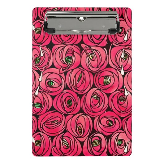 Rose Art Nouveau Rennie Macintosh Grafik Mini Klemmbrett (Vorderseite)