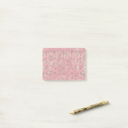 Rose Art Nouveau Rennie Macintosh Grafik Post-it Klebezettel (Auf Schreibtisch)