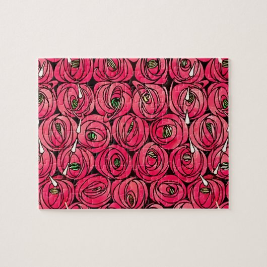 Rose Art Nouveau Rennie Macintosh Grafik Puzzle (Horizontal)