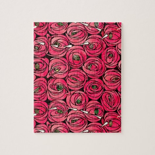 Rose Art Nouveau Rennie Macintosh Grafik Puzzle (Vertikal)