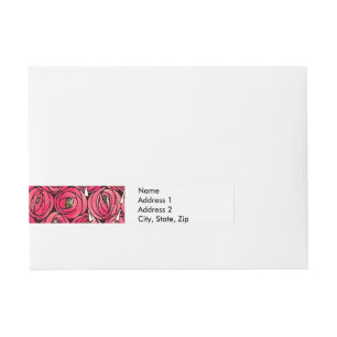 Rose Art Nouveau Rennie Macintosh Grafik Rundum-Adressaufkleber
