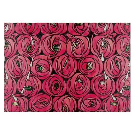 Rose Art Nouveau Rennie Macintosh Grafik Schneidebrett (Vorderseite)